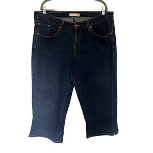 LEVI'S 542 Crop Womens Jeans Sz 18 Dark Midrise Stretch Minimalist Rolled Hem